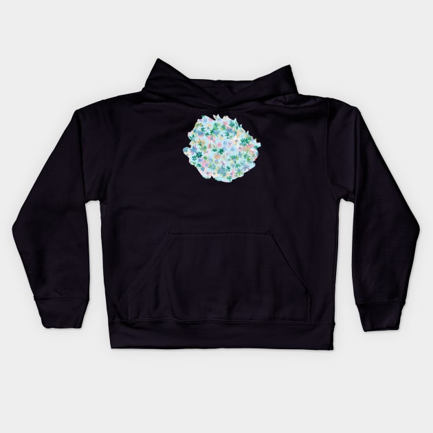 Daisies Spring Countryside Green Blue Kids Hoodie by ninoladesign